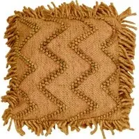 Amatrine Square Cushion with Fringe - Mustard