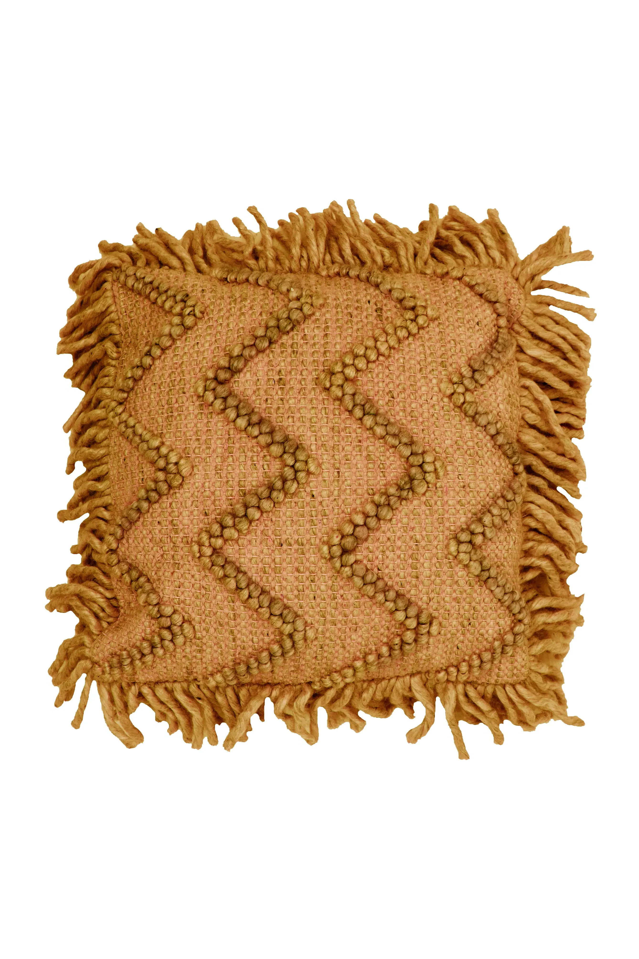 Amatrine Square Cushion with Fringe - Mustard image