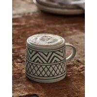 Aztec Pattern Mug - Cream, Stoneware