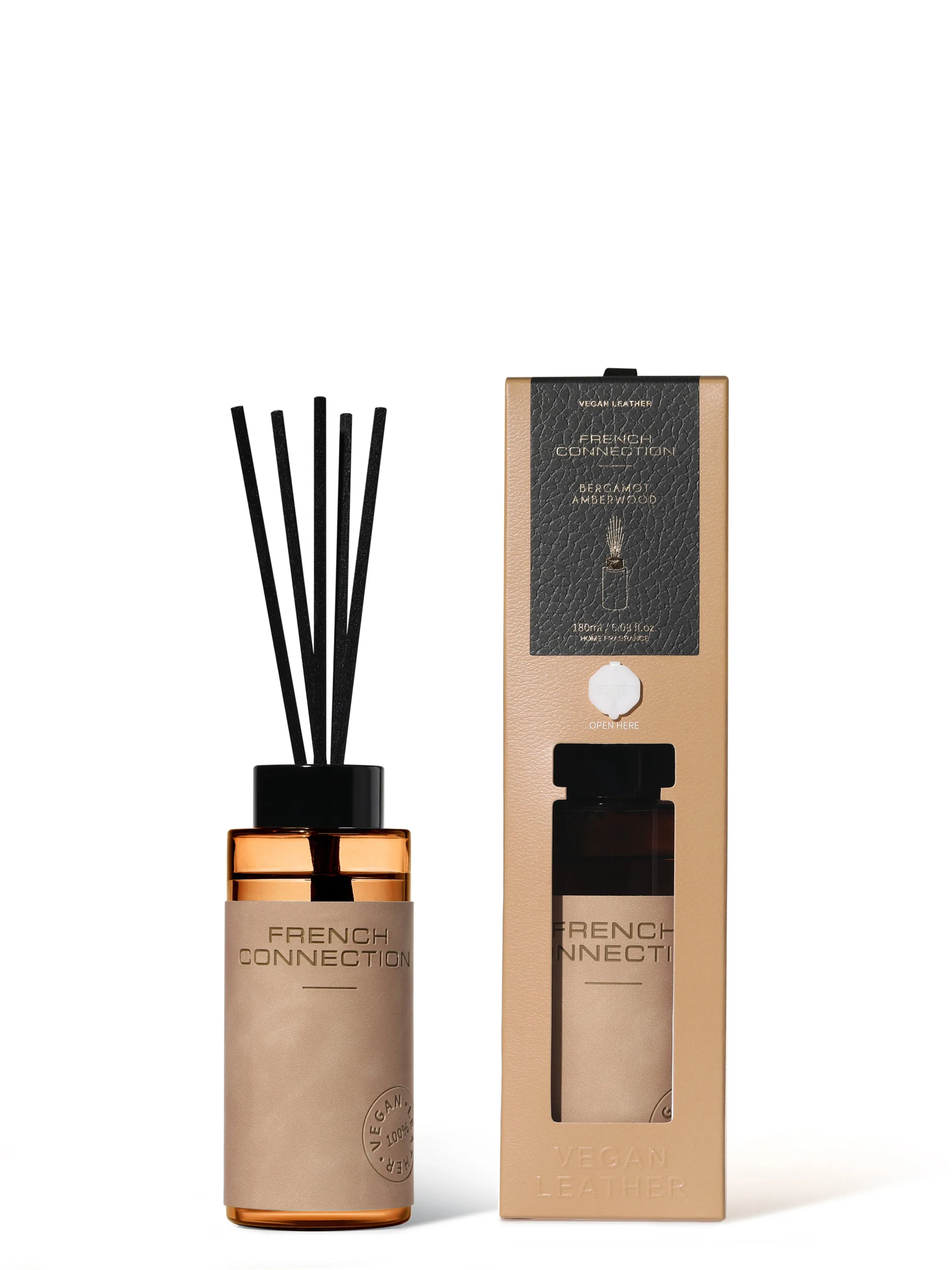 Bergamot & Amberwood Vegan Leather Diffuser - Brown product