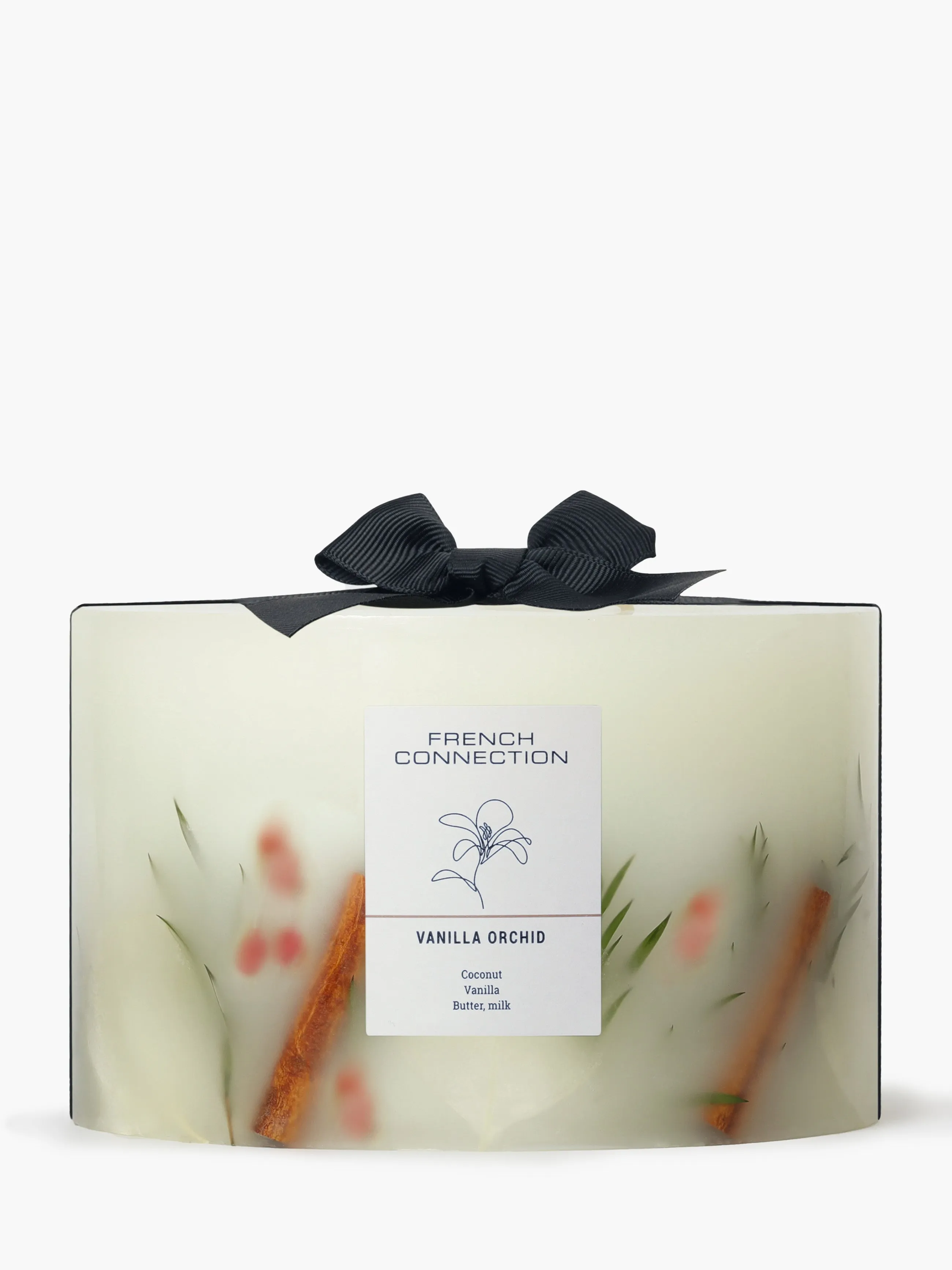 Botanical Vanilla Orchid Large Round Candle - White product