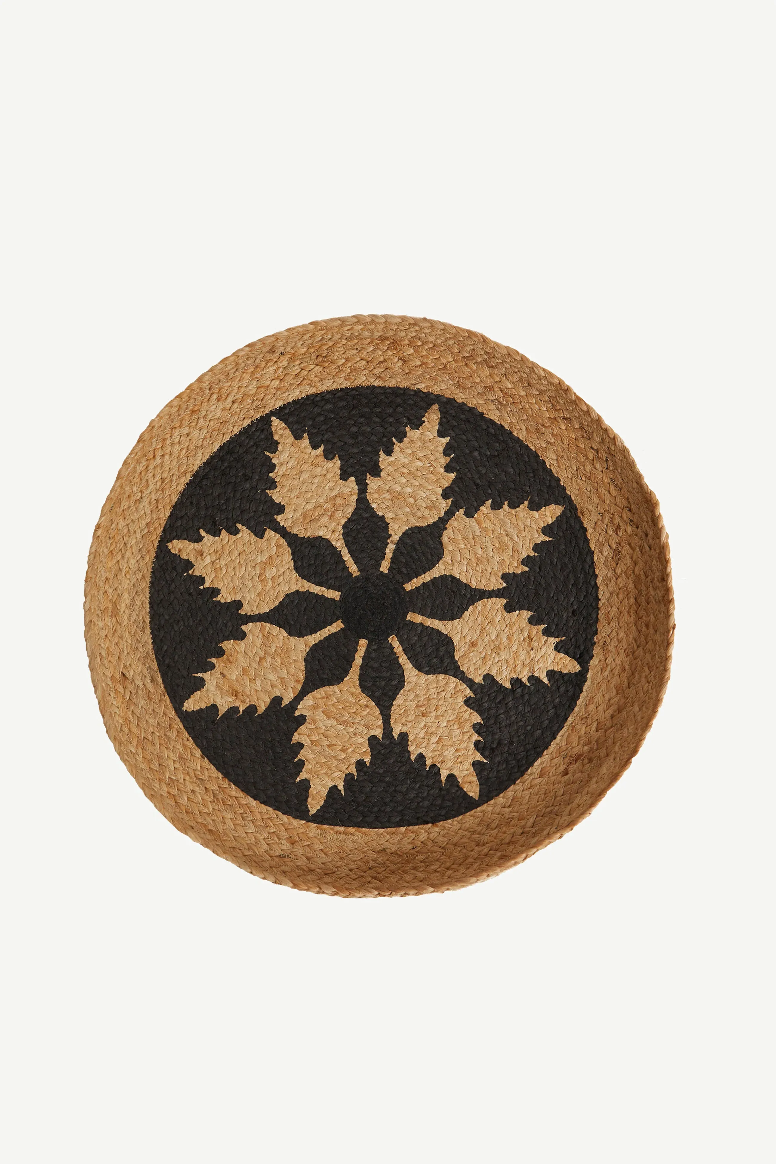 Flower Blue Round Wall Basket - Blue, Natural image