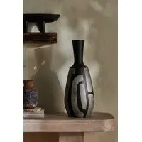 Hand Painted Papier Mache Vase - Black
