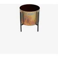 Molten Copper Round Desktop Planter - Bronze