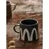 Paint Brushstroke Pattern Stoneware Mug - Black
