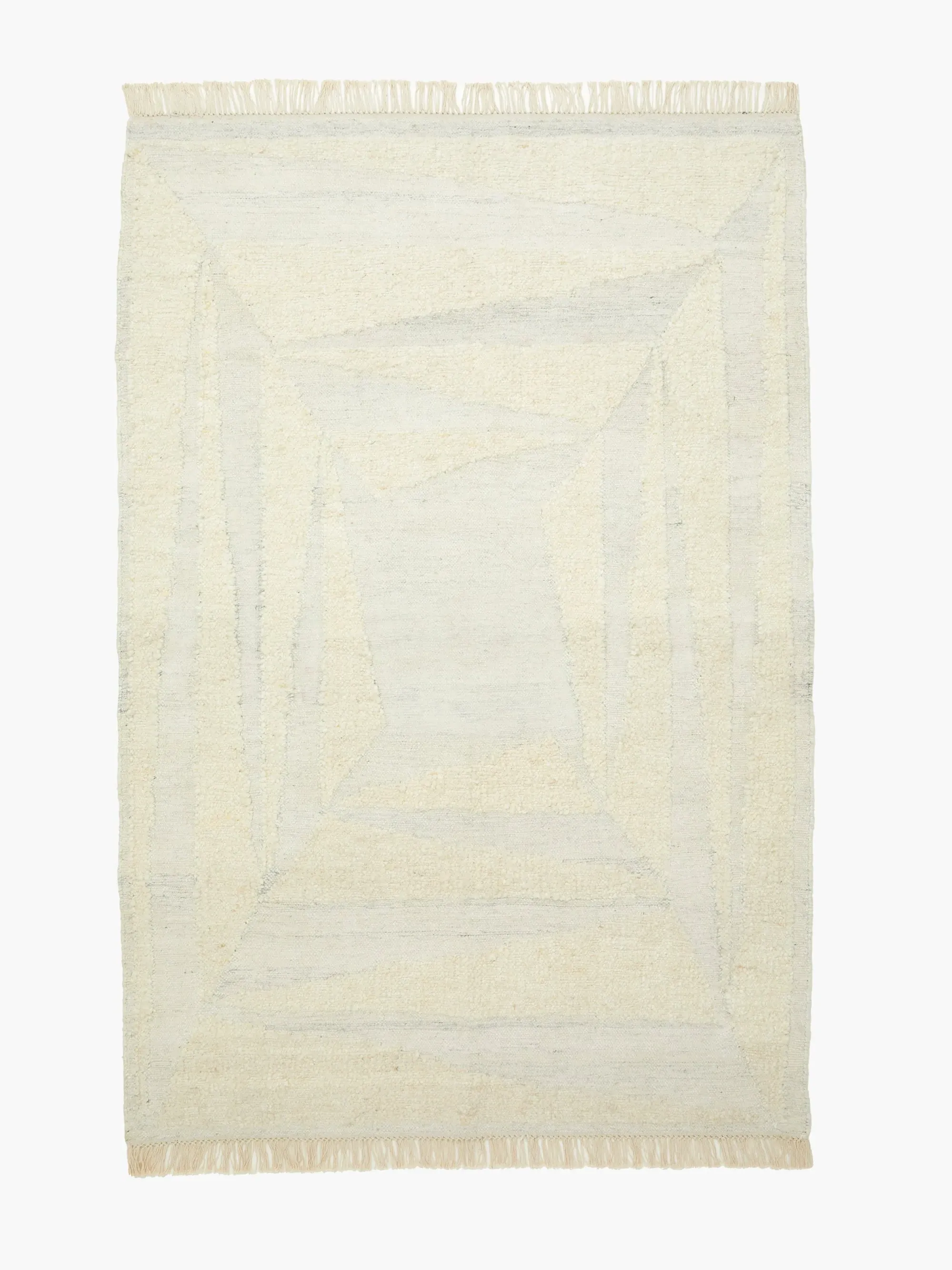 Pampas Rug with Tassels - White, Wool image