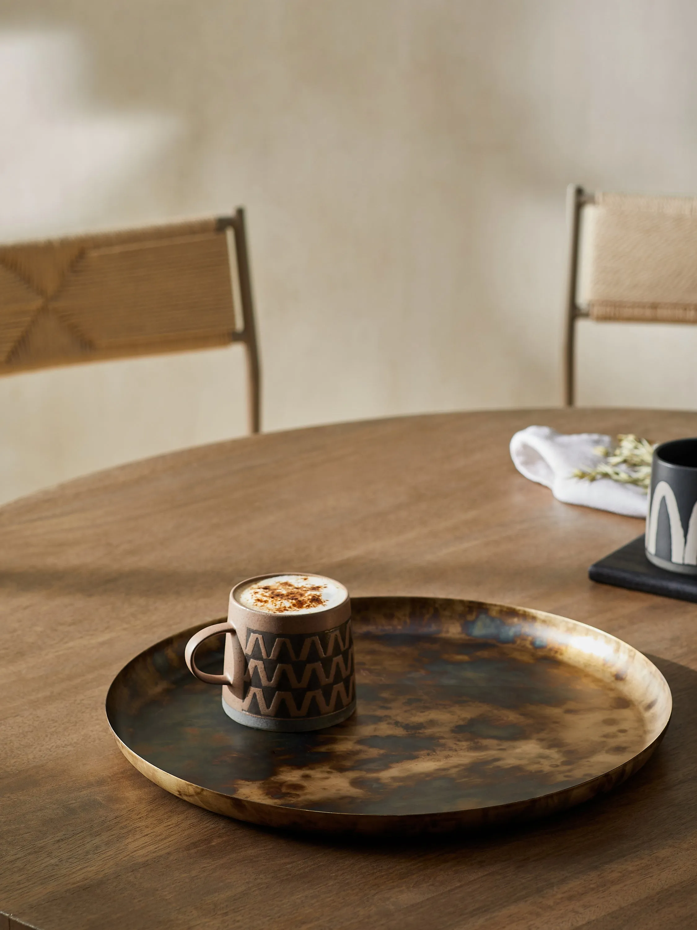 Patina Round Tray - Brown, Copper image