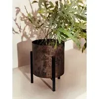 Small Round Stand Planter - Copper, Metal