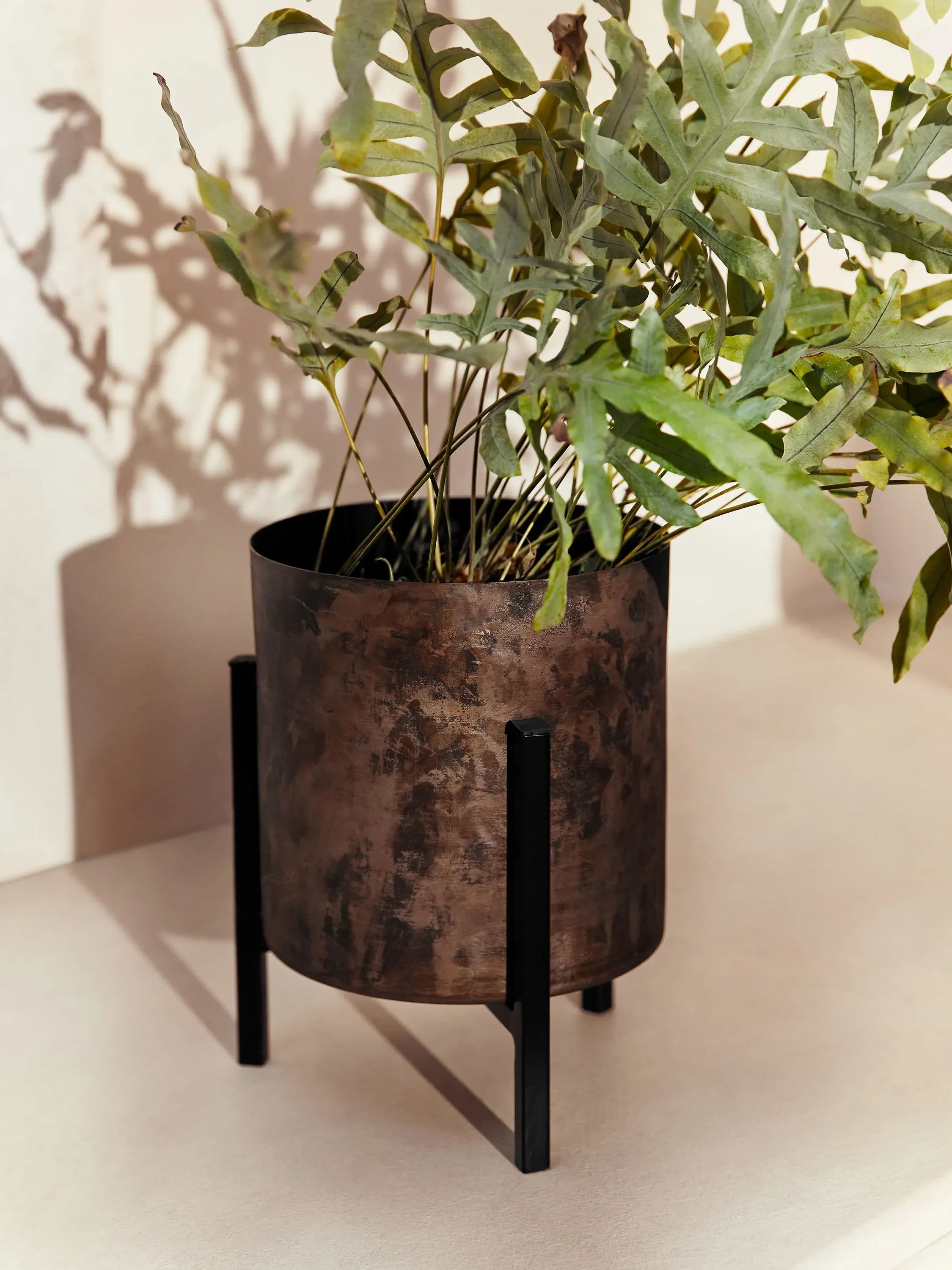 Small Round Stand Planter - Copper, Metal image