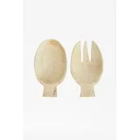 Sun Bleach Wooden Salad Server Set - Natural