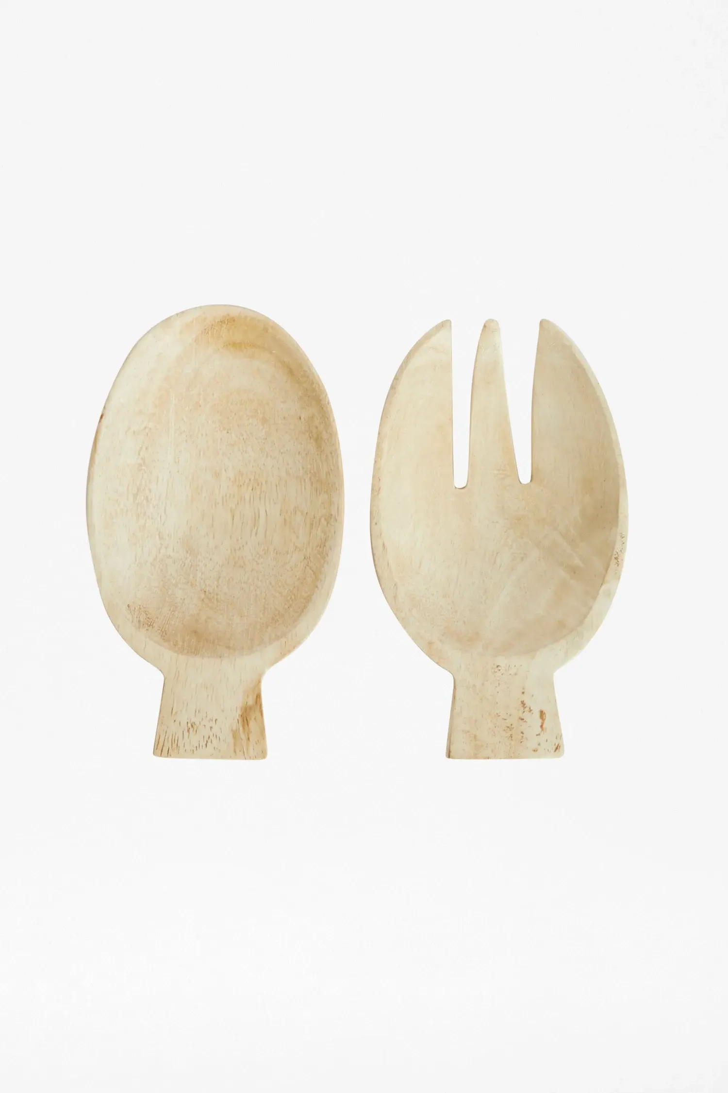 Sun Bleach Wooden Salad Server Set - Natural image