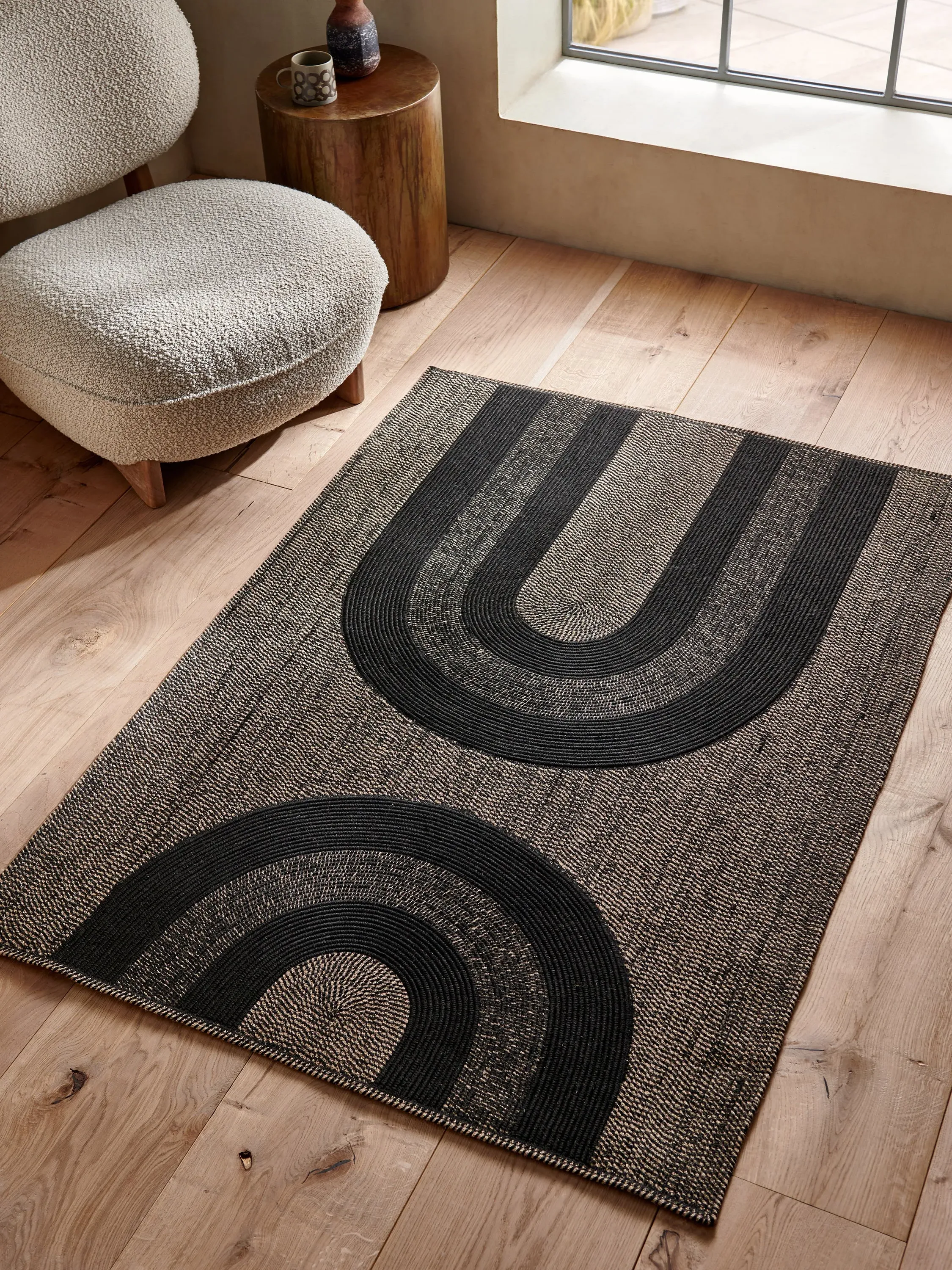 Swati Large Jute Rug - Black image