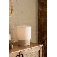 Travertine Cylinder Table Lamp - Brown