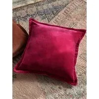 Washed Velvet Square Cushion - Pink