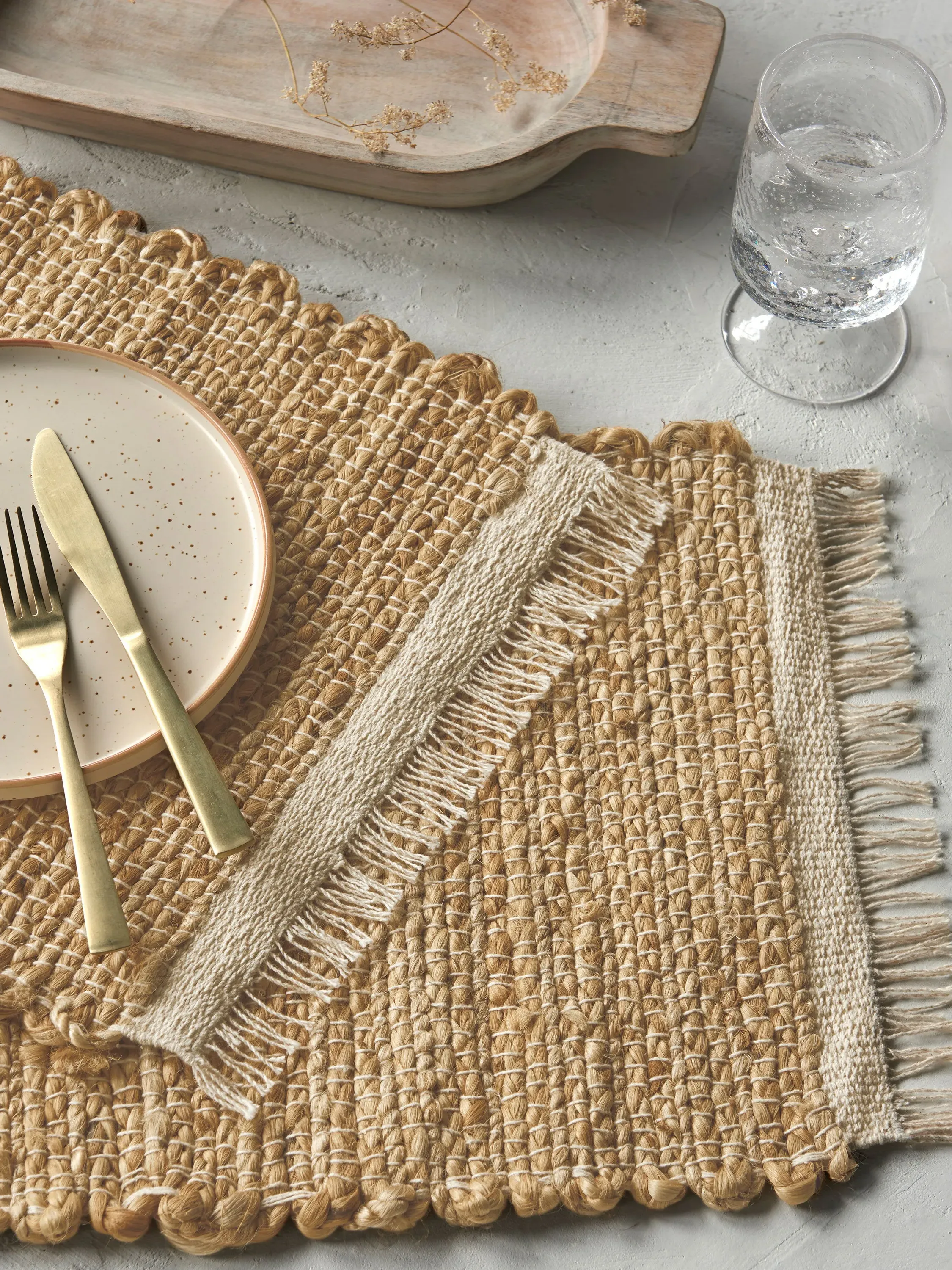 Watamu Square Placemats Set of 2 - Brown, Jute image