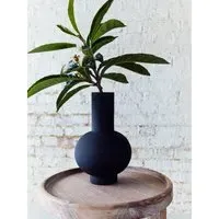 Zinc Round Metal Vase - Black