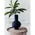 Zinc Round Metal Vase - Black