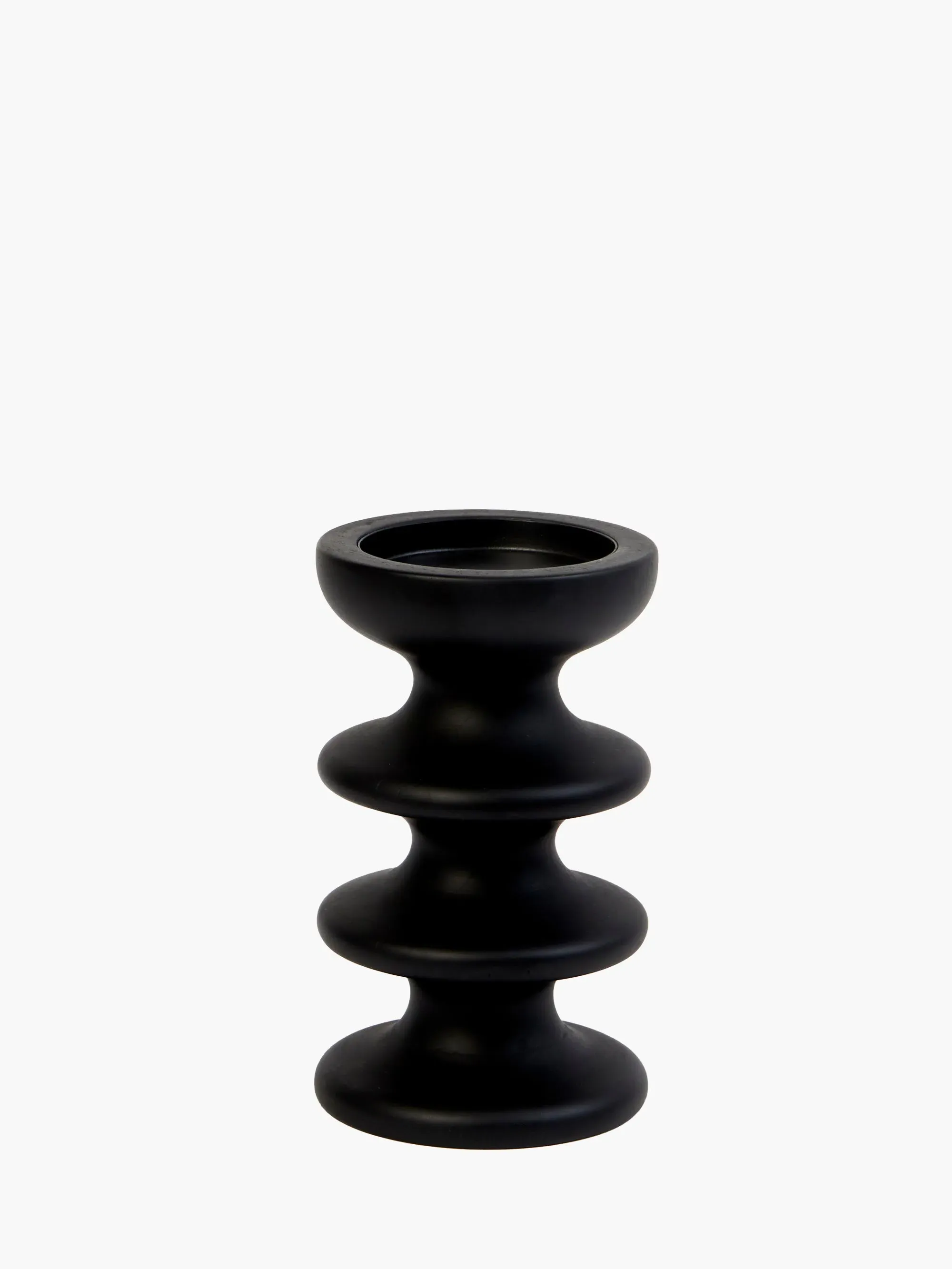 Zulf Round Candle Holder - Black image