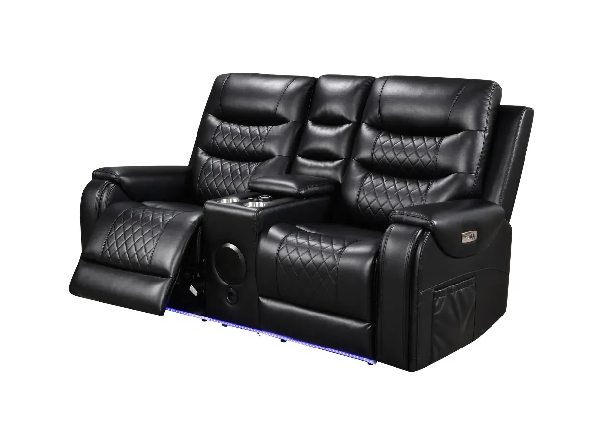 2-Seater Electric Recliner Sofa - Grey, Leather image