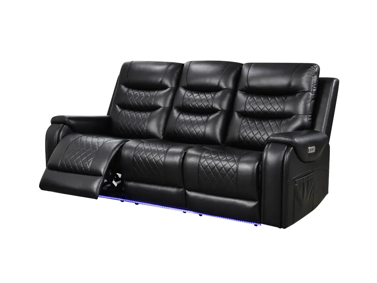 3-Seater Electric Recliner Sofa - Grey, Leather