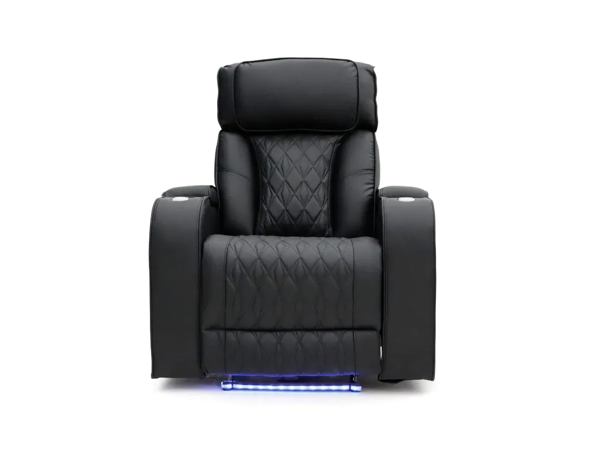 Electric Recliner Armchair - Black, Leather