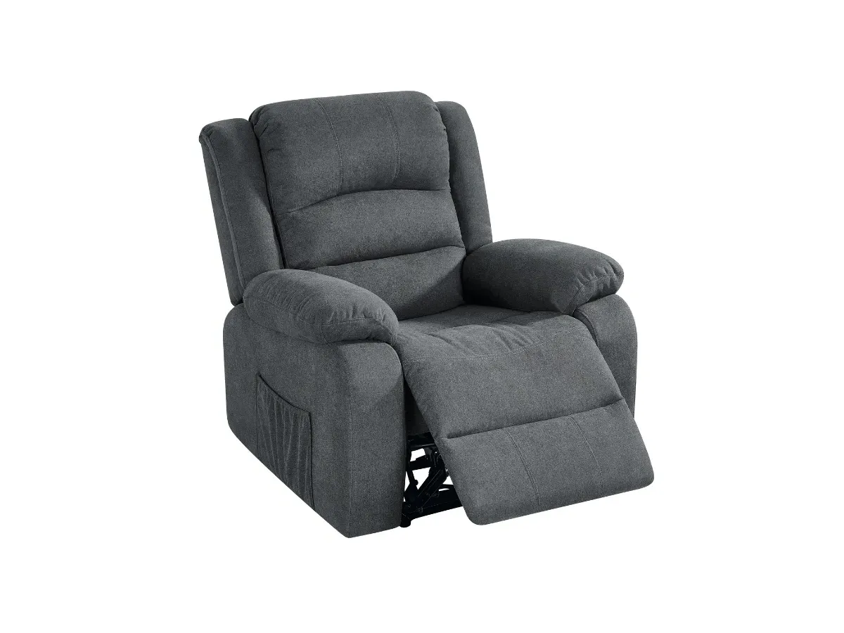 Electric Recliner Chair - Grey, Fabric image