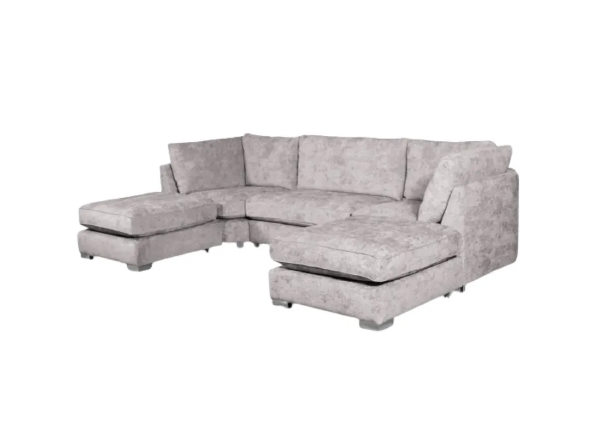 U-Shape Corner Sofa with Footstools - Truffle
