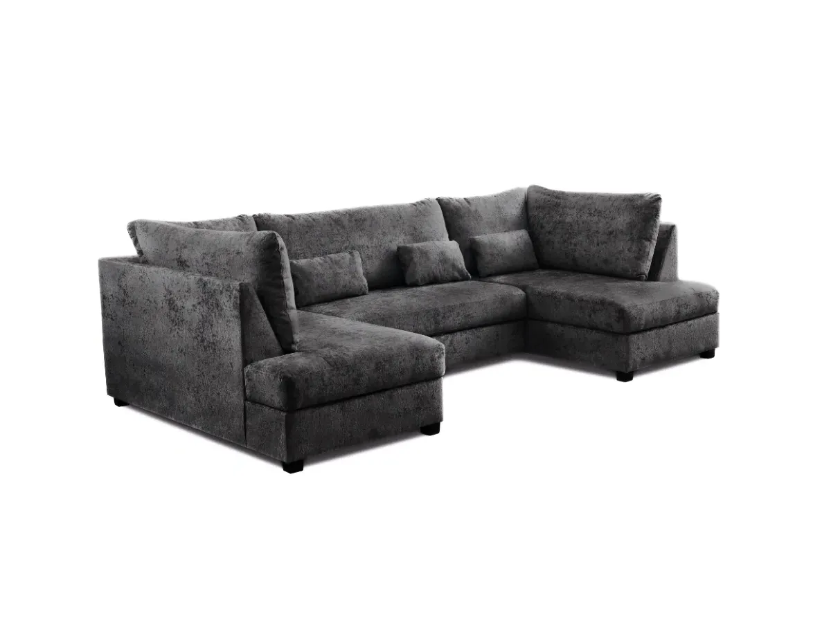 U-Shaped Sofa Bed with Storage - Chenille image