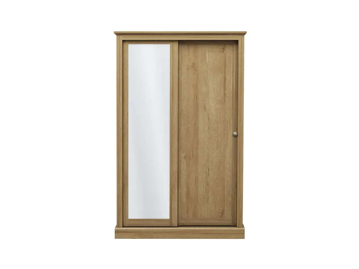 2-Door Sliding Wardrobe with Mirror - Oak image