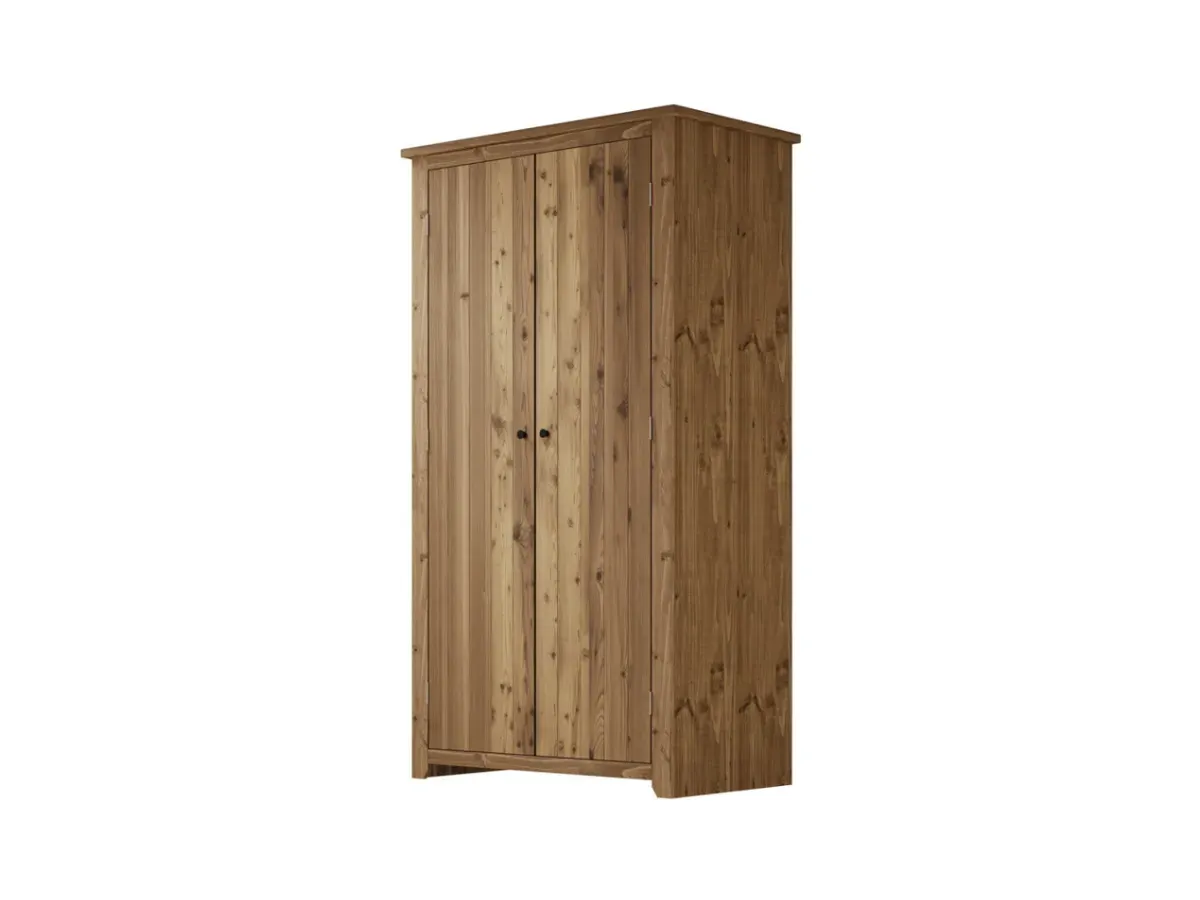 2-Door Wardrobe with Shelf - Solid Pine image