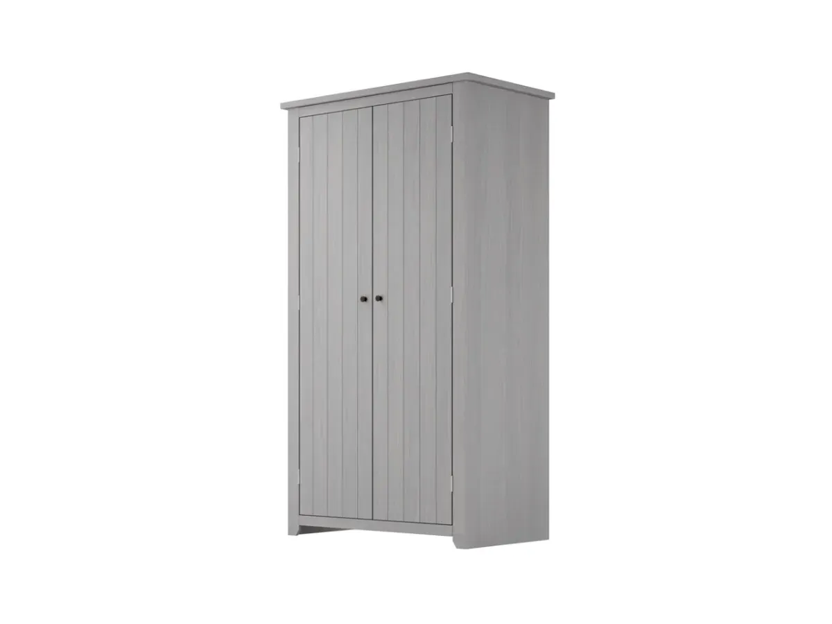 2-Door Wardrobe with Shelf - Solid Pine