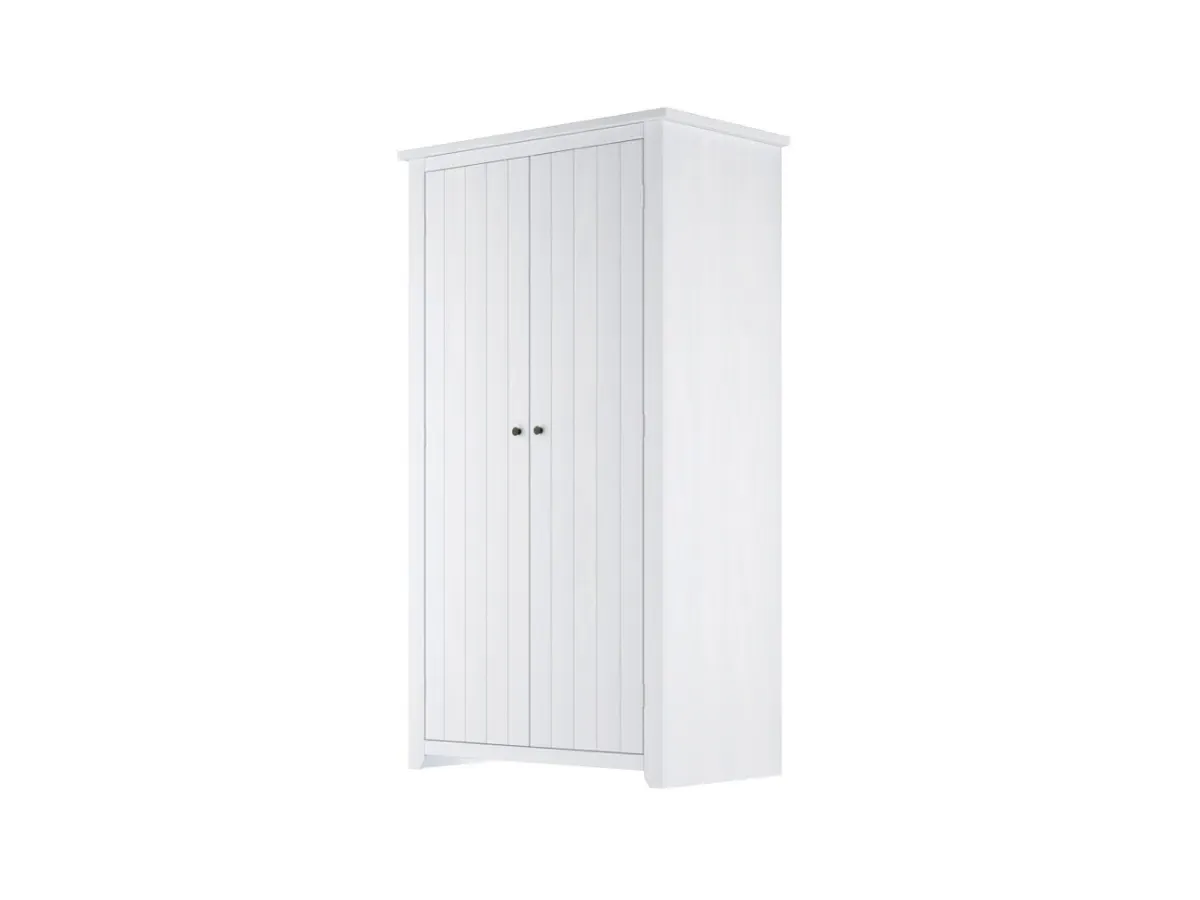 2-Door Wardrobe with Shelf - Solid Pine
