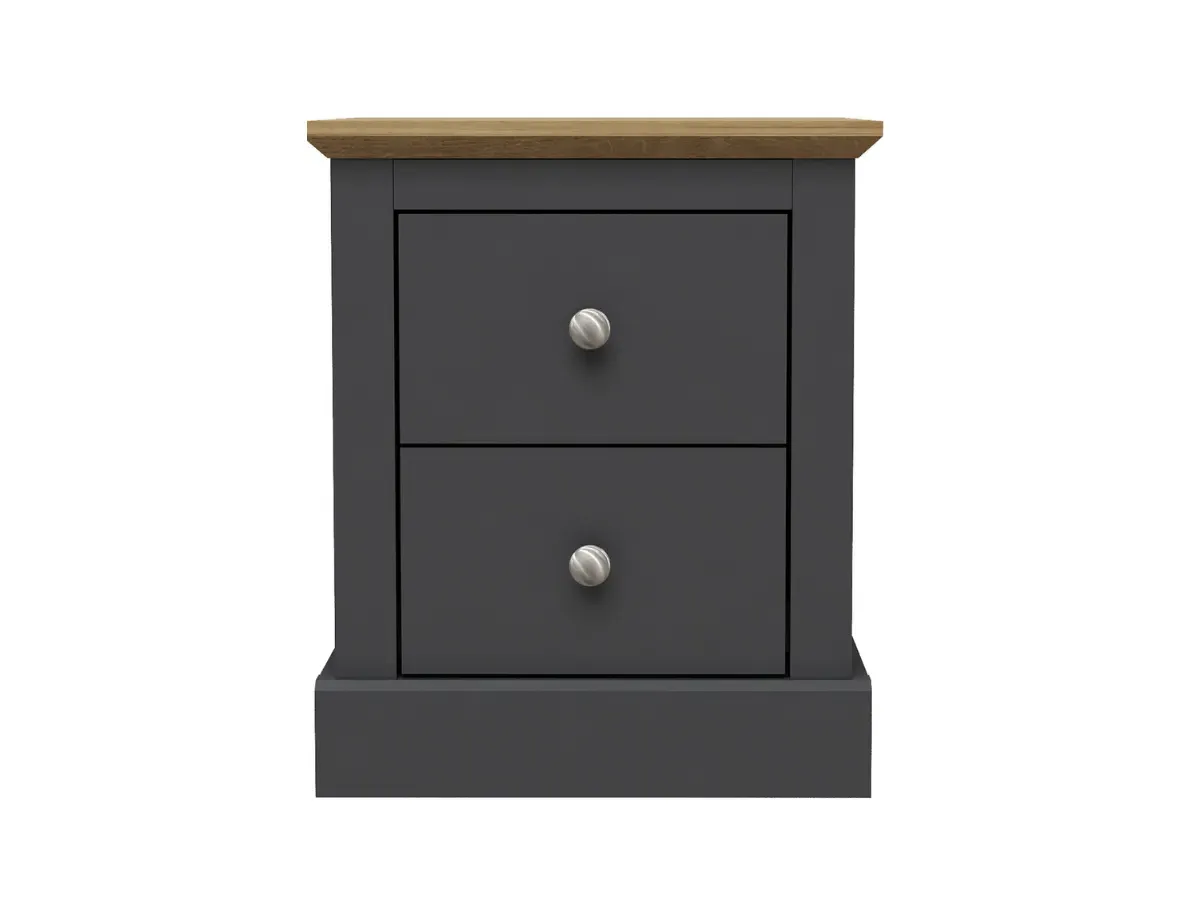 2-Drawer Bedside Cabinet - Charcoal, Particleboard image