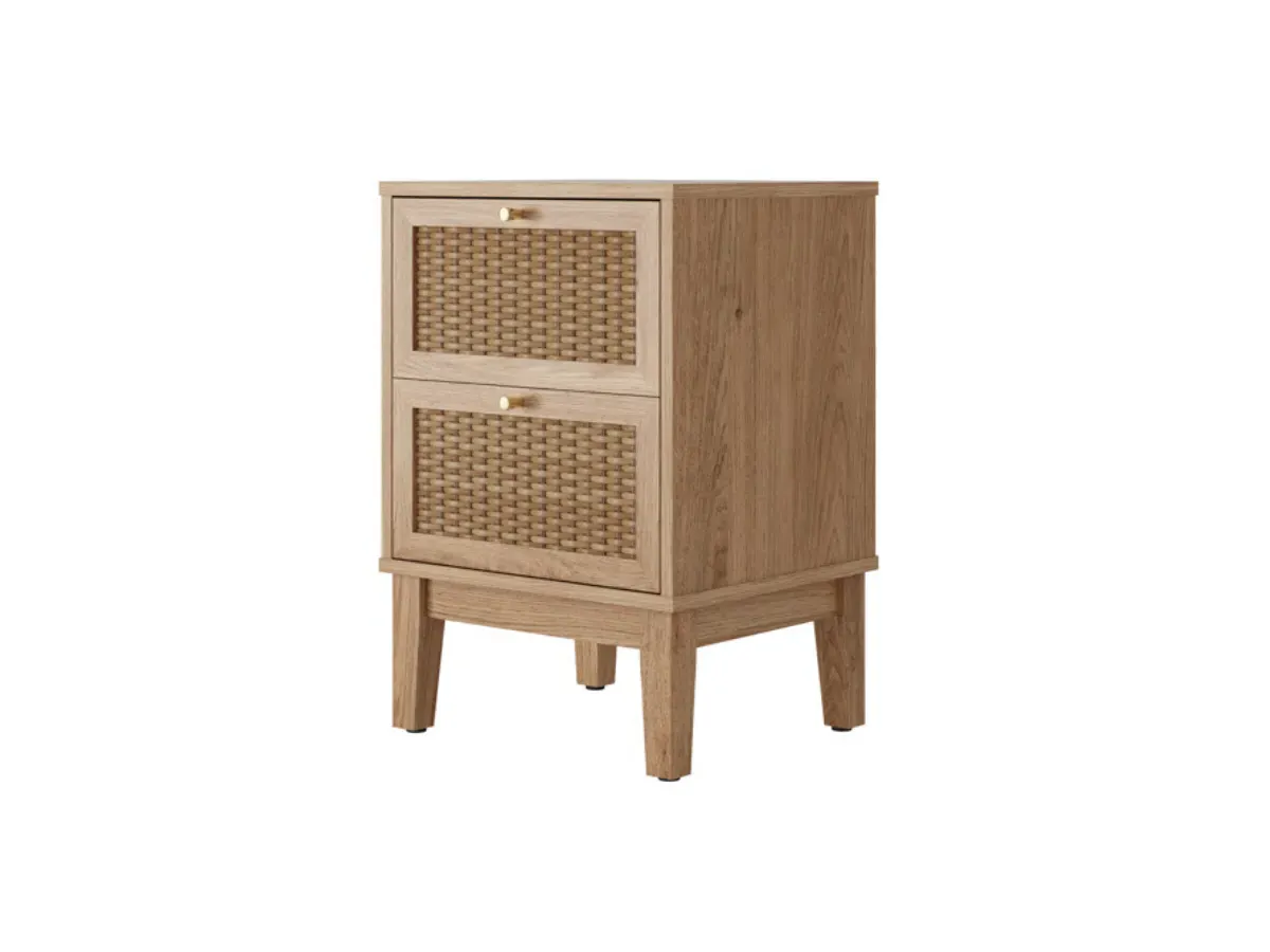 2-Drawer Bedside Cabinet - Natural, Oak image