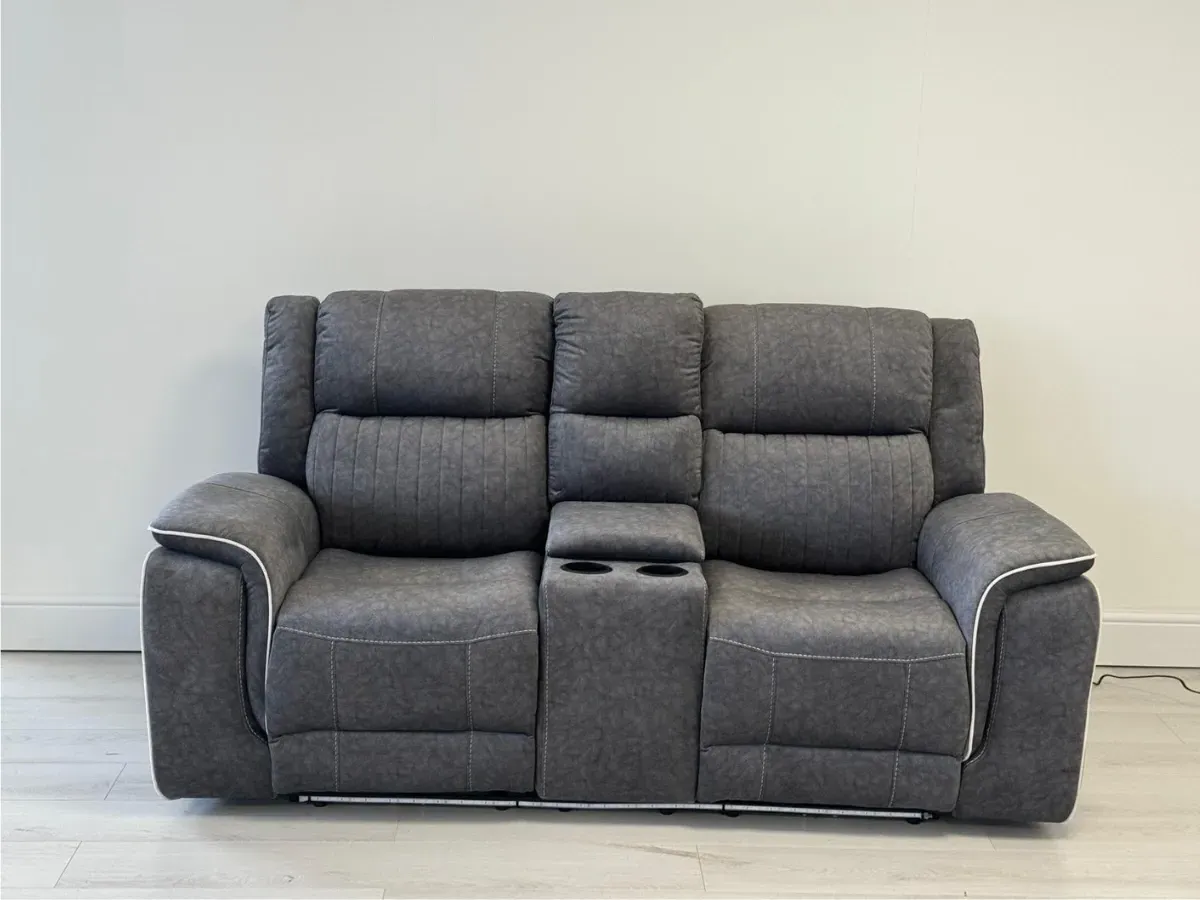 2-Seater Electric Recliner Sofa - Grey, Fabric image