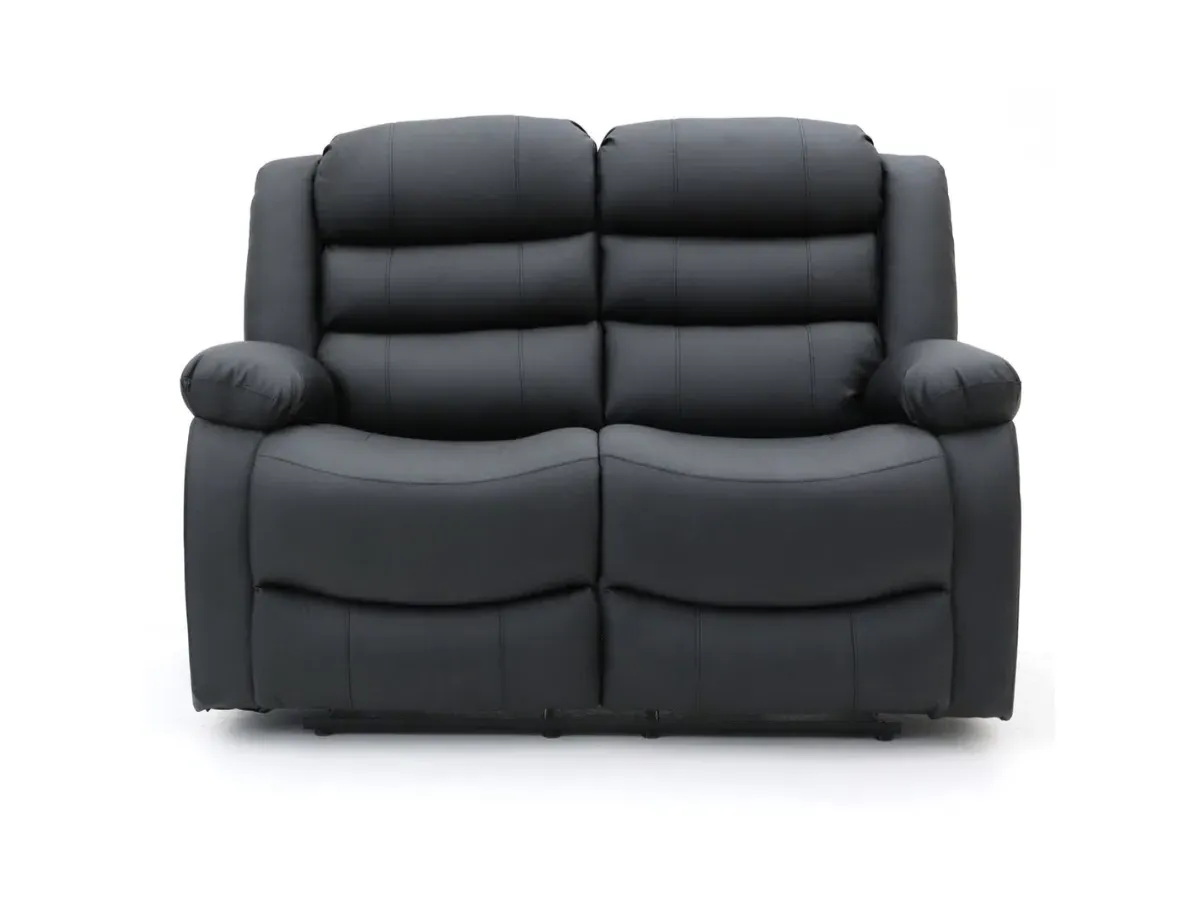 2-Seater Recliner Sofa Manual - Black, Faux Leather image