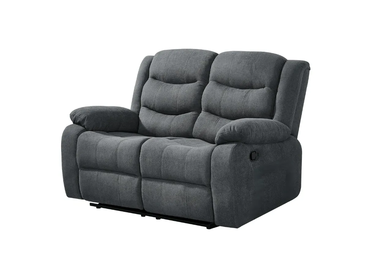 2-Seater Recliner Sofa Manual - Grey, Fabric