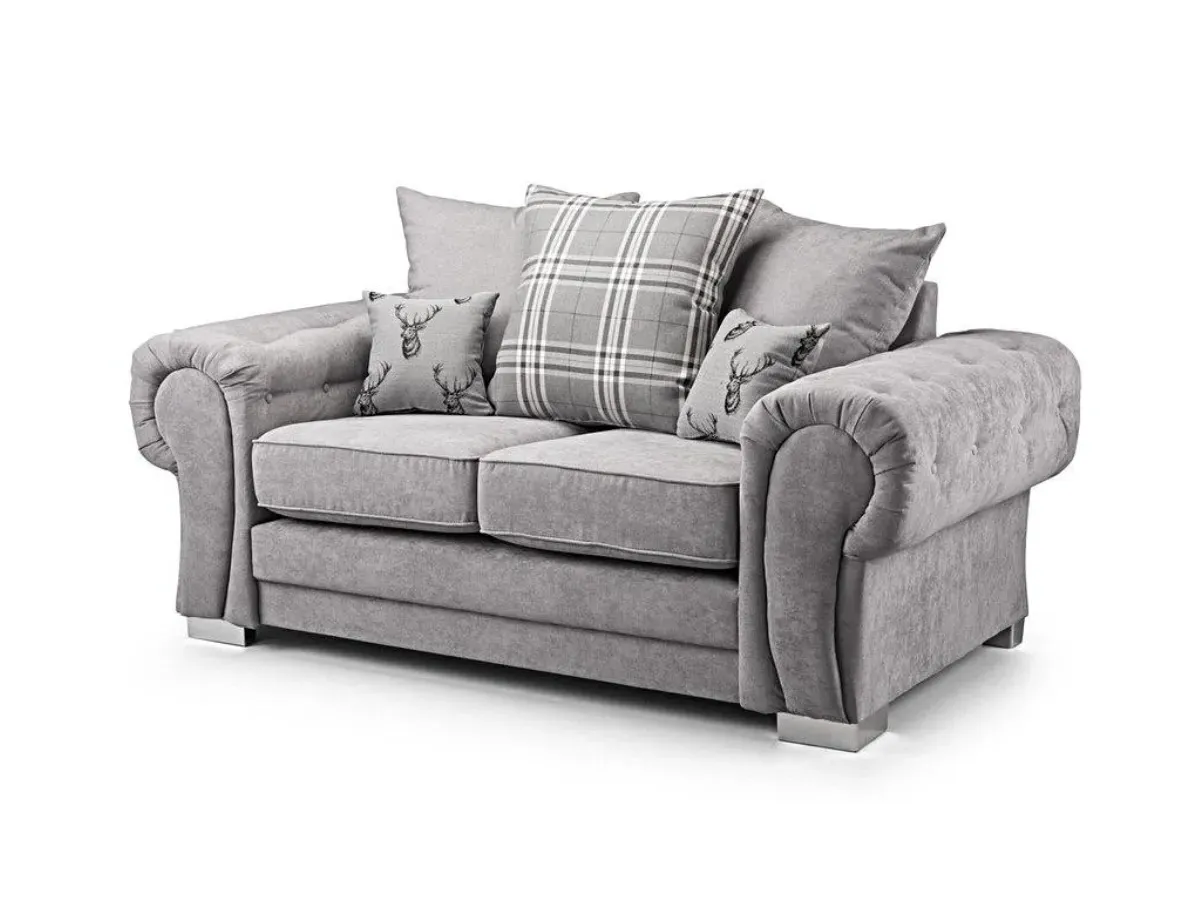 2-Seater Sofa with Scatter Cushions - Grey image