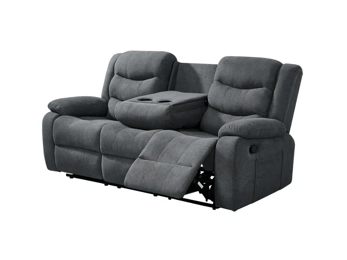 3-Seater Recliner Sofa Manual - Grey, Chenille image