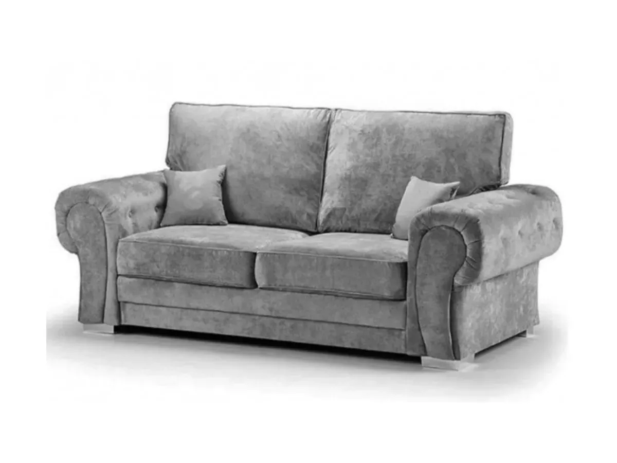 3-Seater Sofa with Removable Covers - Grey, Fabric