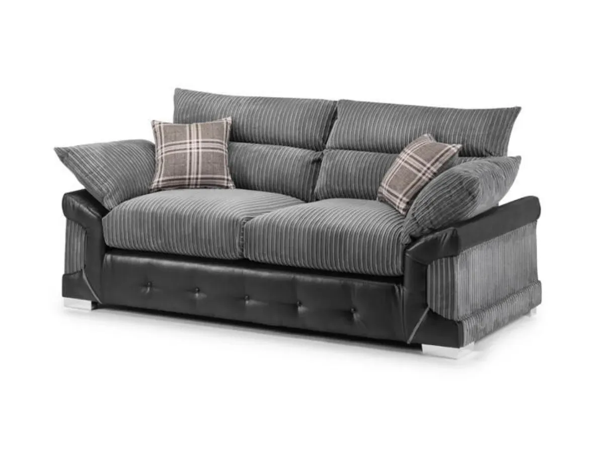 3-Seater Sofa with Track Arms - Grey, Cord