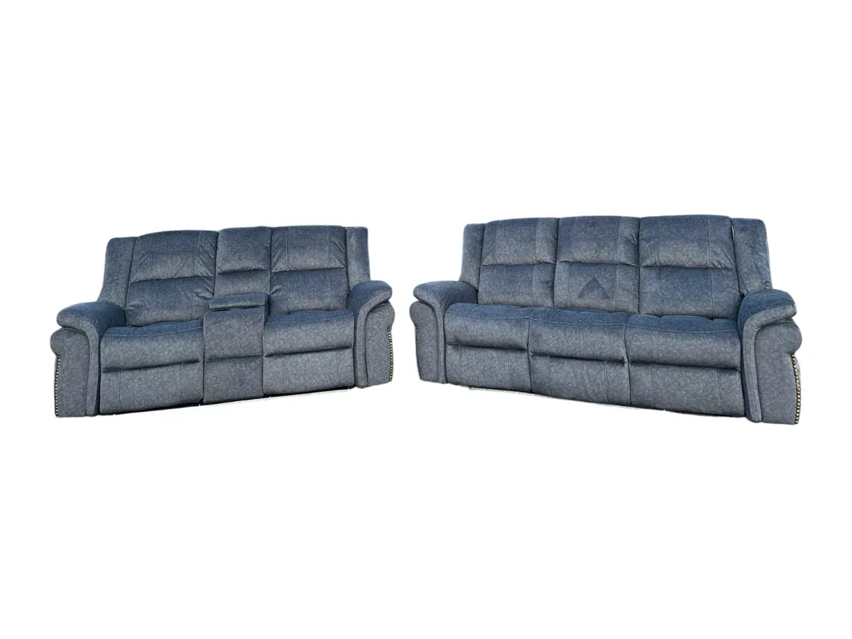 3+2 Electric Recliner Set with LED - Grey, Micro