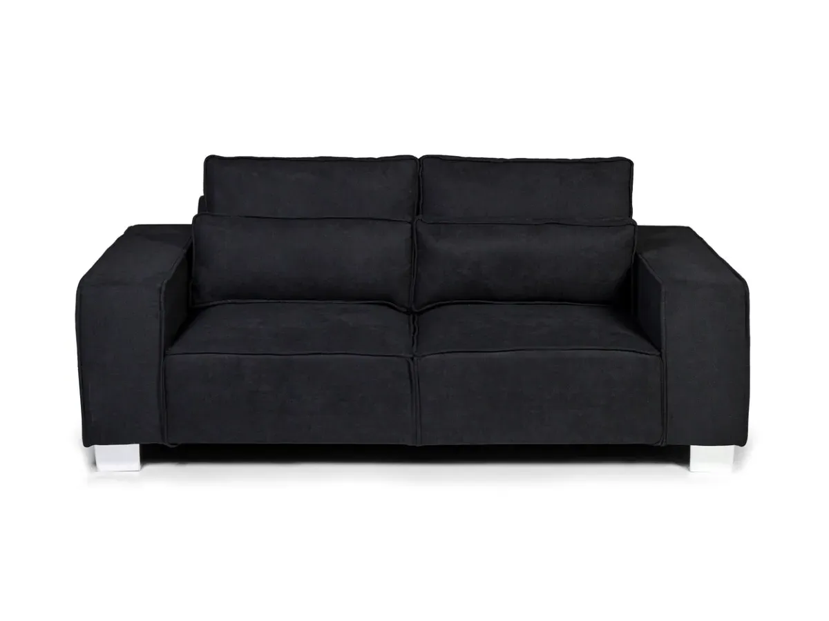 3+2 Sofa Set with Chrome Feet - Black, Fabric