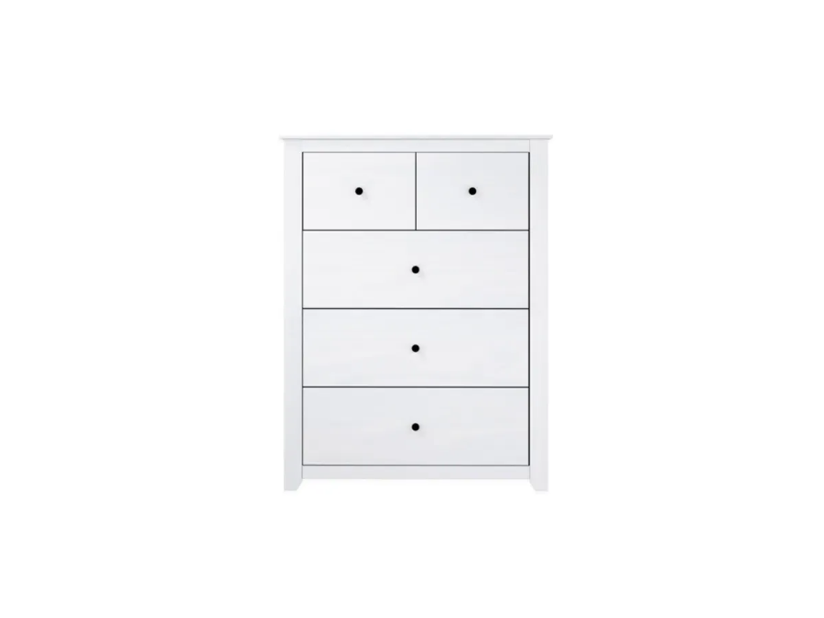 5-Drawer Chest with Antique Handles - Solid Wood image