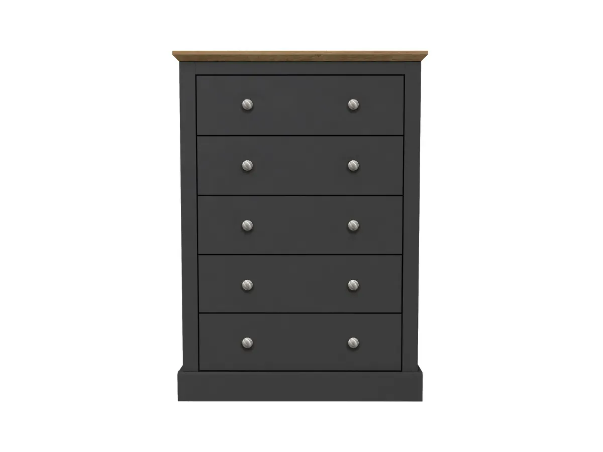5-Drawer Chest with Curved Edges - Charcoal image