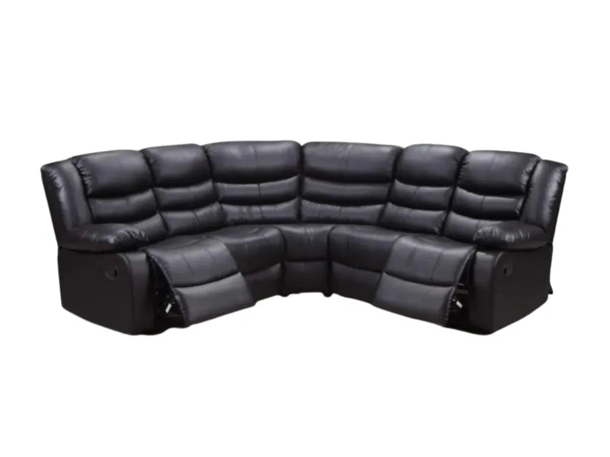 5-Seater Corner Sofa with Recliners - Faux Leather