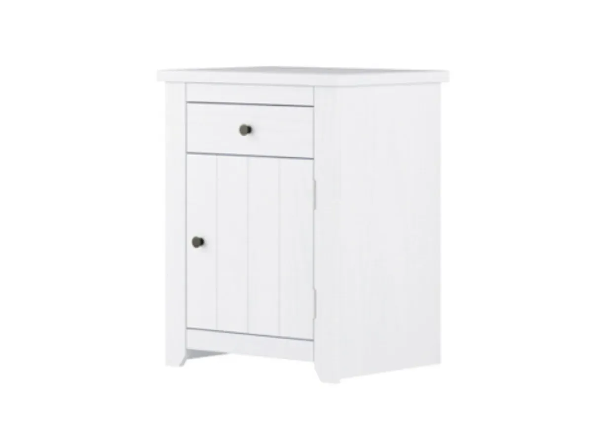 Compact Bedside Cabinet with Drawer - Solid Wood