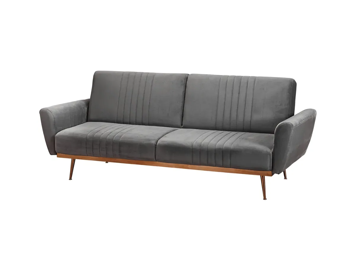 Convertible Sofa Bed with Storage - Velvet image