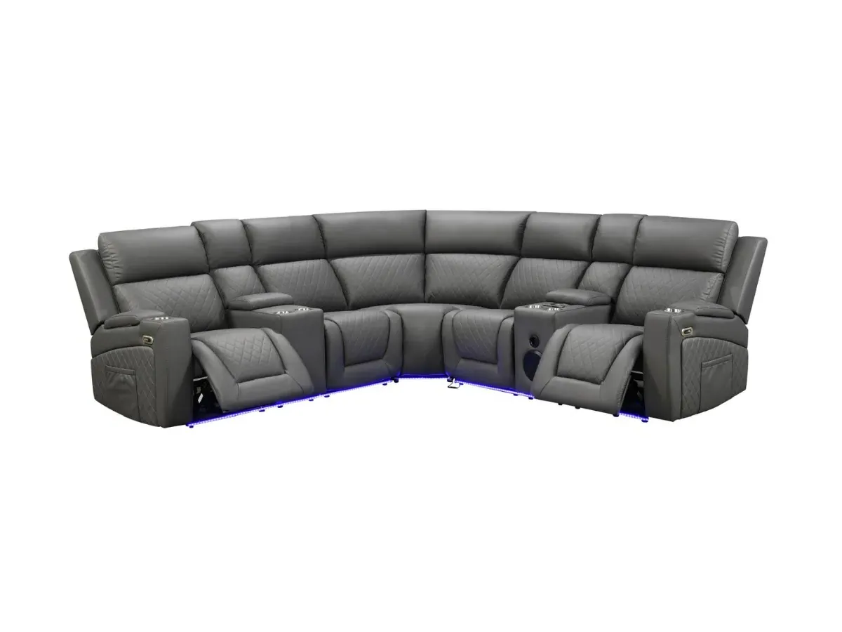 Corner Electric Recliner Sofa - Aire Leather