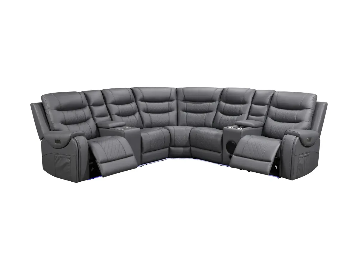 Corner Electric Recliner Sofa - Aire Leather image